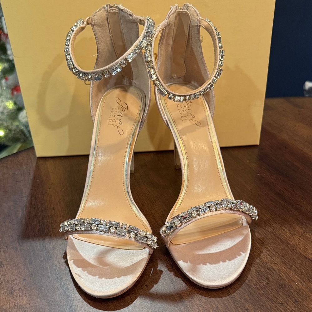 Badgley Mischka Jewel Bling Stiletto High Heels 9.5 Gorgeous Stones! With Box